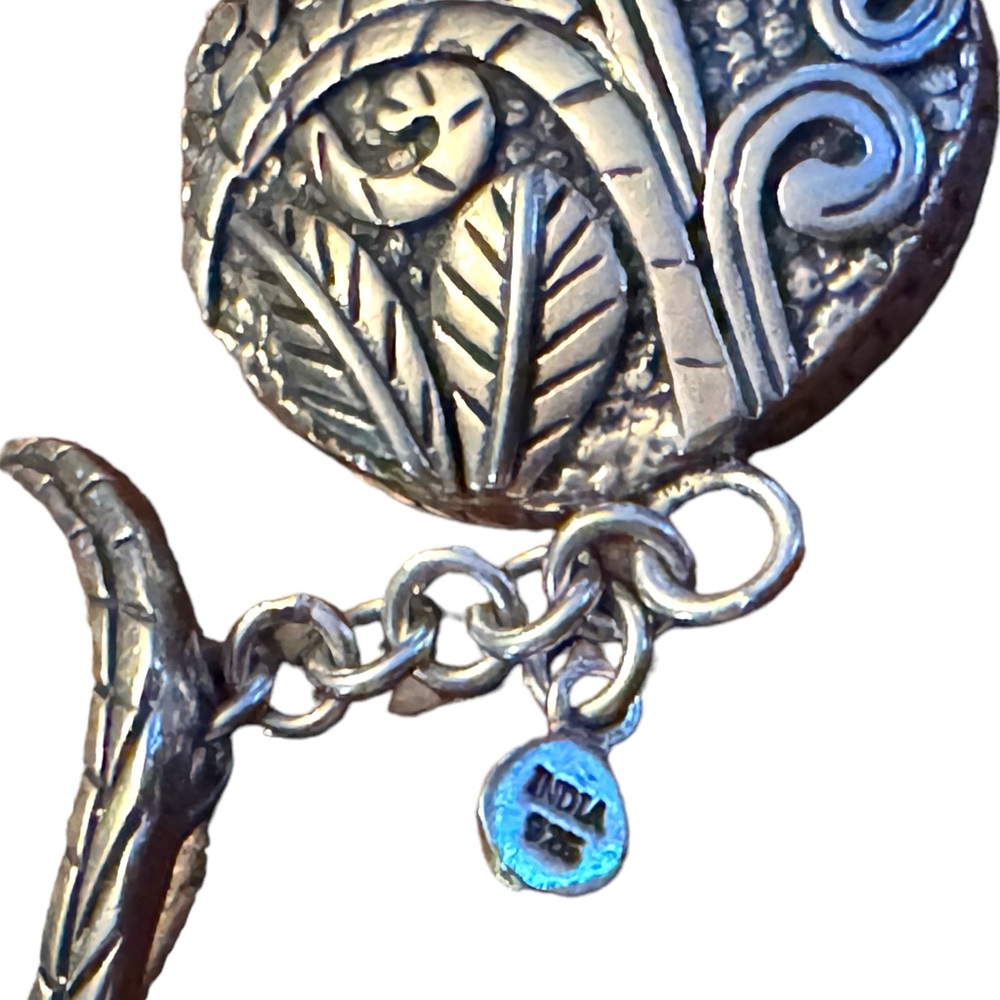 Stunning ornate scroll work design antiqued SILPADA sterling disk link bracelet - Picture 4 of 9